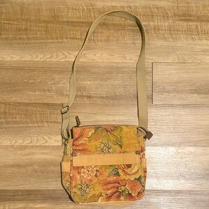 Vintage Fossil 80s 90s Cotton Woven Paisley Tapestry Crossbody Shoulder Purse
